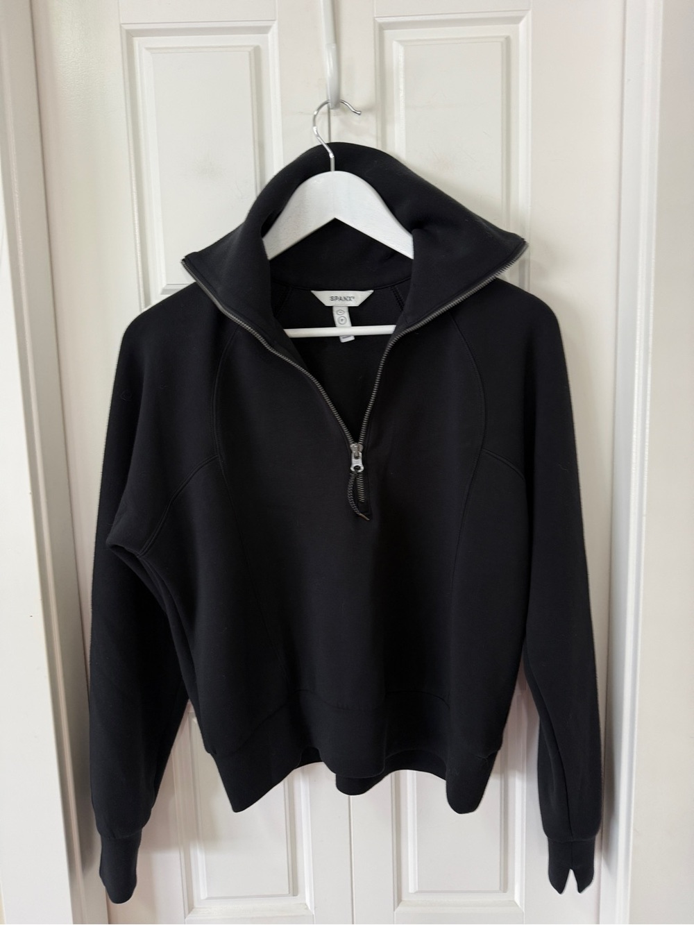 SPANX AirEssentials Half Zip Top | Black | Size Small